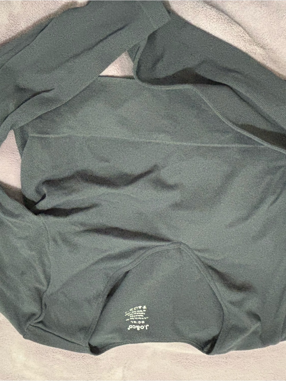Moody blue long sleeve athletic fabric vneck